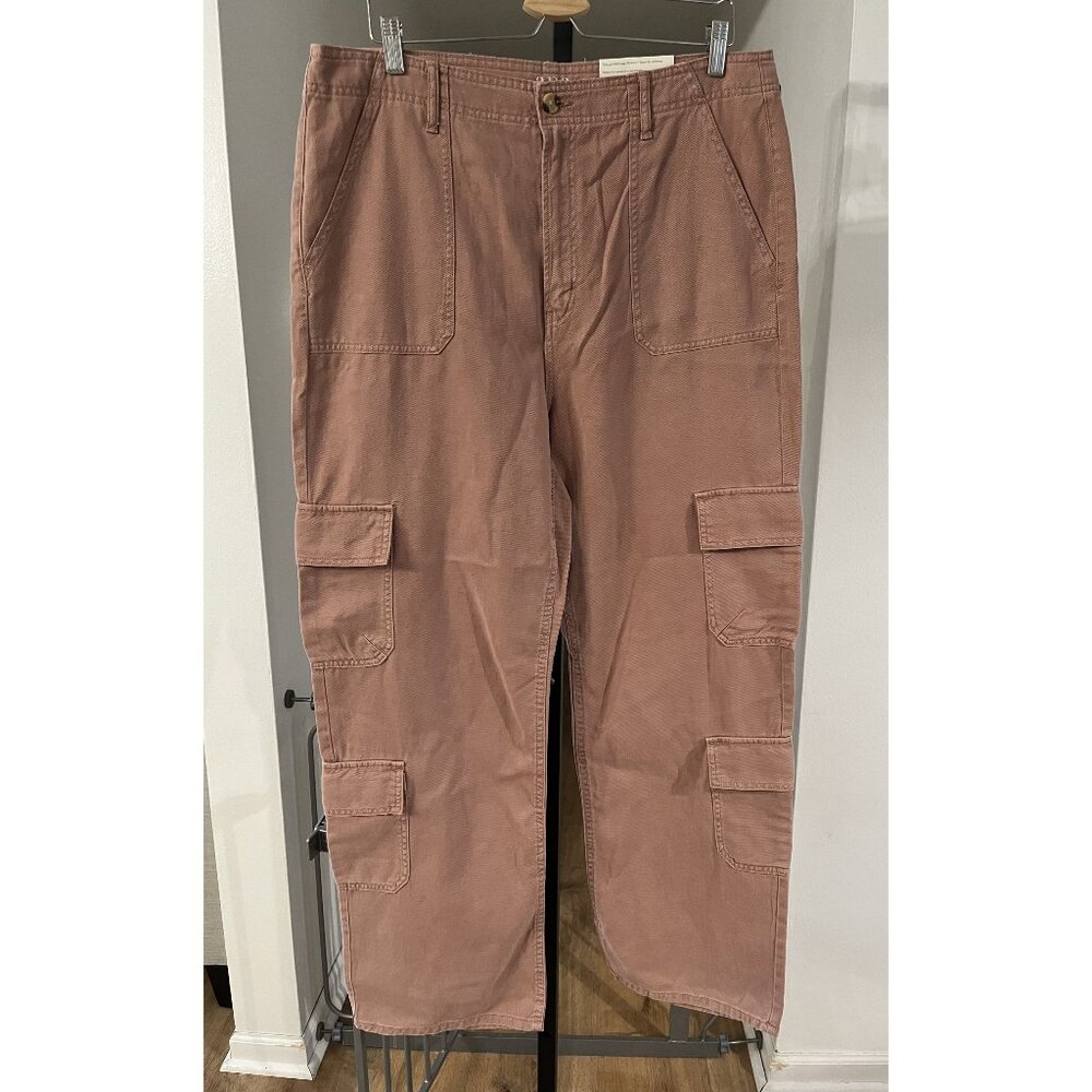 NWT Ana Womens Highest-Rise Vintage Straight Cargo Pants Size 18 Blush Rose